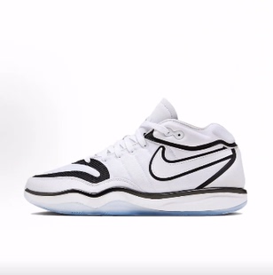 白黑色 Nike Zoom 篮球鞋 男女同款 中帮 Air Hustle