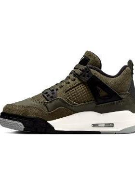 Jordan Air Jordan 4 Craft  中帮 儿童篮球鞋 绿色 男女同款