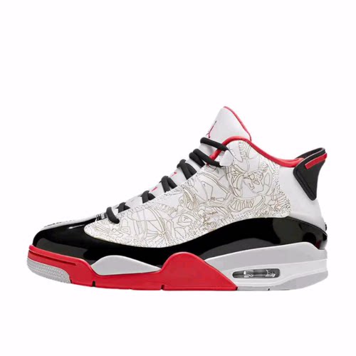 Jordan Dub Zero 舒适 中帮 复古篮球鞋 男款 白黑红