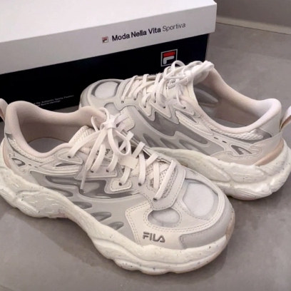FILA斐乐 Fern 蕨草鞋 舒适休闲 低帮 老爹鞋 女款 灰白色,运动鞋new,老爹鞋,淘宝优惠券,粉丝福利购,淘宝优惠卷