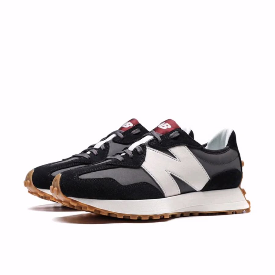 New Balance NB 327 反毛皮织物 低帮 休闲跑步鞋 女款 黑灰