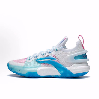 LiNing李宁 闪击9 Ultra Low 减震耐磨 低帮 篮球鞋 男款 白蓝粉