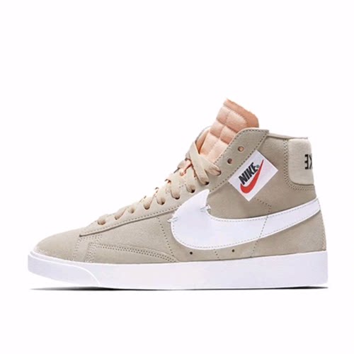 Nike Blazer 拉链经典 轻便透气 中帮 板鞋 女款 粉白
