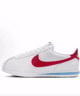 Nike Cortez  舒适简约减震耐磨 低帮 跑步鞋 女款 白红色