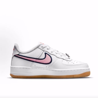 Nike Air Force 1 LV8 舒适简约 耐磨 低帮 儿童板鞋 白粉色