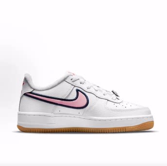 Nike Air Force 1 LV8 舒适简约 耐磨 低帮 儿童板鞋 白粉色