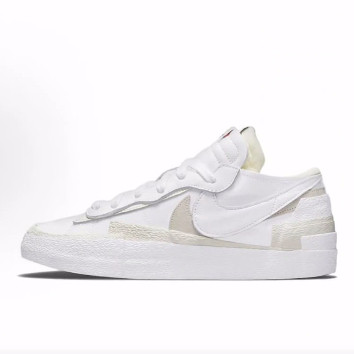 Sacai x Nike Blazer 百搭 低帮 板鞋 男女同款 白色