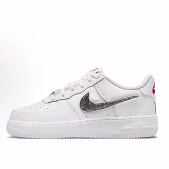 Nike Air Force 1 LV8 休闲轻便 耐磨透气 低帮 儿童板鞋 白银色
