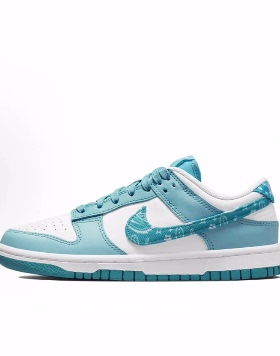 Nike Dunk Low ESS lue Paisley耐磨轻便 低帮 板鞋 女款 白蓝