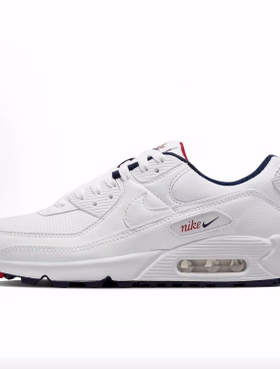 Nike Air Max 90 复古 低帮 气垫 休闲跑步鞋 女款 白色