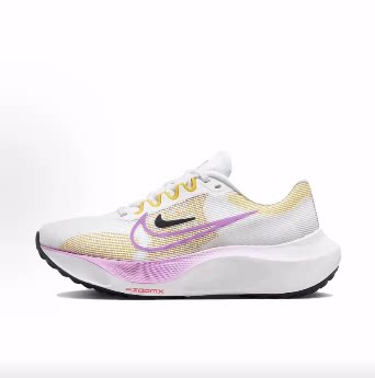 Nike Zoom Fly 5 透气舒适 网布回弹 低帮 跑步鞋 女款 粉橙白