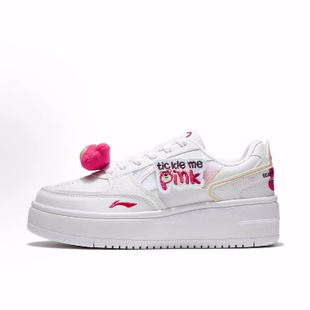 女款 Disney 低帮板鞋 迪士尼xLiNing李宁 白色 奶酪草莓熊联名系列