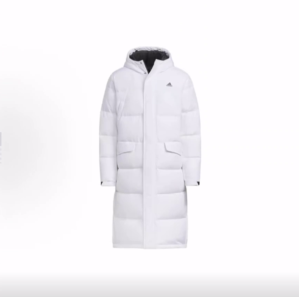 adidas LONG DOWN Puffy Jacket 连帽保暖长款羽绒服 男款