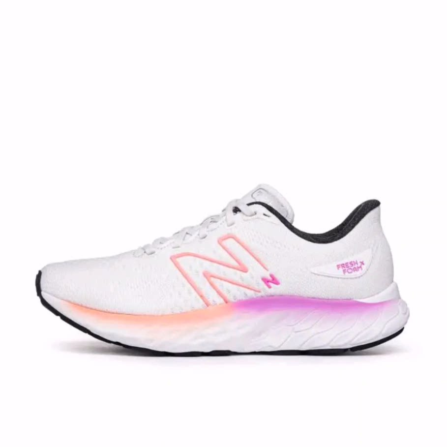 New Balance NB EVOZ 缓震 低帮 训练跑步鞋 女款 白橙紫