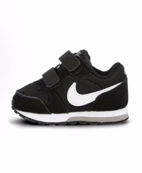 Nike MD Runner 2 耐磨 低帮 跑步鞋 黑白 婴幼童