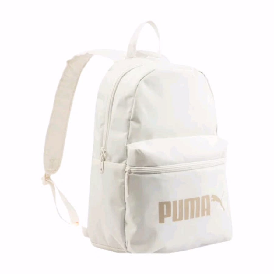 PUMA 彪马 休闲运动拉链开合 织物 双肩包 男女同款情侣款 白色