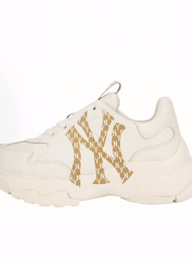 MLB Big Ball Chunky Monogram 舒适百搭低帮老爹鞋 男女同款白金