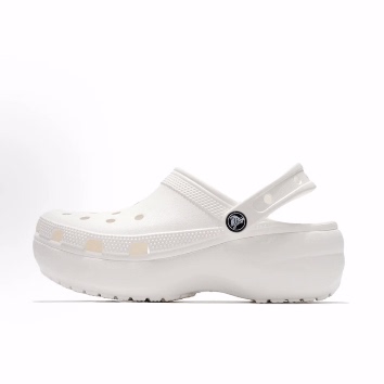 Crocs卡骆驰 Classic Platform Clog EVA  洞洞鞋 女款 白色