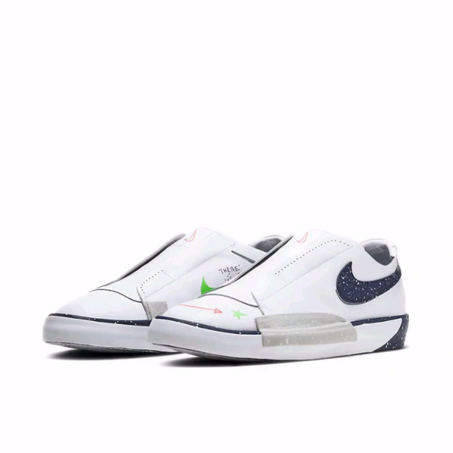 Nike Blazer Slip Blue Void 帆布 低帮 板鞋 女款 白蓝星空
