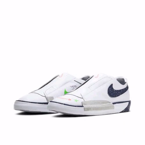 Nike Blazer Slip Blue Void 帆布 低帮 板鞋 女款 白蓝星空
