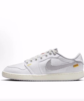 Jordan Air Jordan 1 潮流 低帮 复古篮球鞋 男女同款 白色