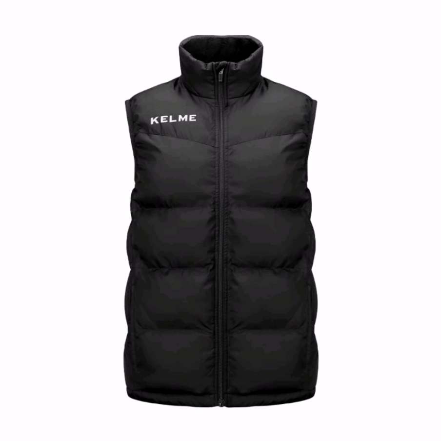 卡尔美KELME 足球亮面字母印花logo坎肩保暖棉马甲 男女同款 黑色,运动服/休闲服装,羽绒马甲,淘宝优惠券,粉丝福利购,淘宝优惠卷