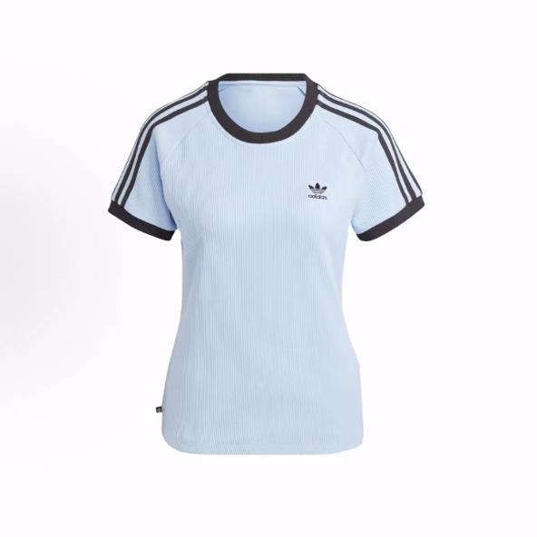 adidas originals  3-STRIPES SLIM 圆领 短袖 正肩袖 T恤 女款