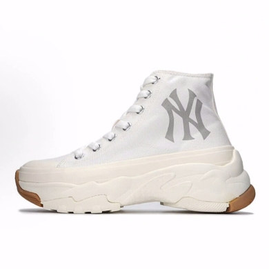 MLB Chunky High 系带 防滑耐磨 高帮 帆布鞋 男女同款 白,运动鞋new,帆布鞋,淘宝优惠券,粉丝福利购,淘宝优惠卷