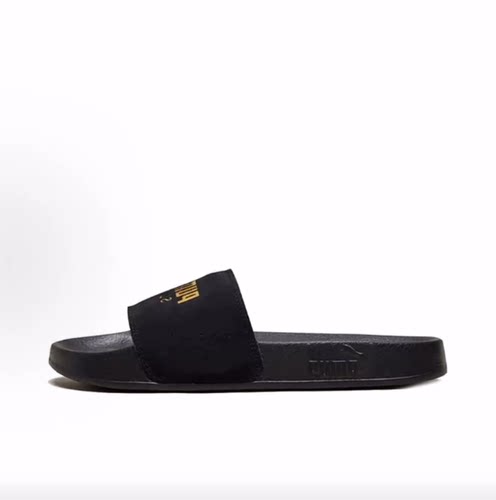PUMA彪马 Leadcat Suede Black Gold 防滑 一字拖鞋 男女同款
