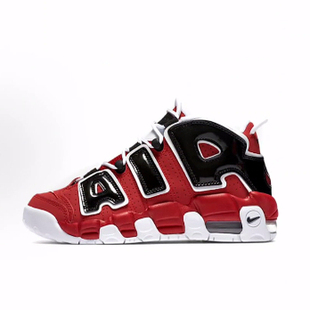 Nike Air More Uptempo 减震 高帮 儿童篮球鞋 黑红