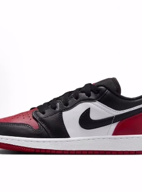 Jordan Air Jordan 1 GS 舒适运动轻便 耐磨 低帮儿童篮球鞋 黑红