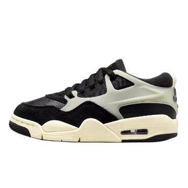 Jordan Air Jordan 4 低帮 儿童篮球鞋 黑白色 青少年