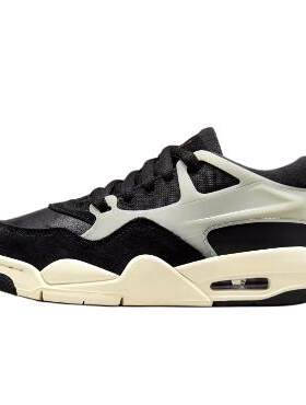 Jordan Air Jordan 4 低帮 儿童篮球鞋 黑白色 青少年