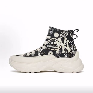MLB Chunky High Light Paisley 高帮 帆布鞋 男女同款