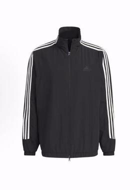 adidas 3-Stripes 复古运动柔软舒适休闲运动防水夹克 男女同款