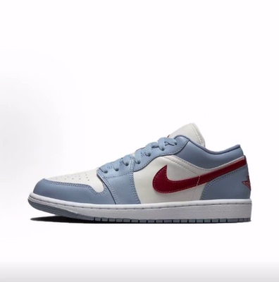 Jordan Air Jordan 1 Low Blue Grey Dune Red低帮 篮球鞋 女款