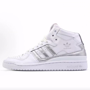 adidas originals FORUM Mid 运动 中帮 板鞋 女款 白