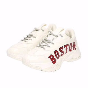 MLB Big Ball Chunky 人造革 低帮 老爹鞋 男女同款 象牙白色