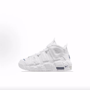 Nike Air More Uptempo 减震耐磨 中帮 儿童篮球鞋 白色