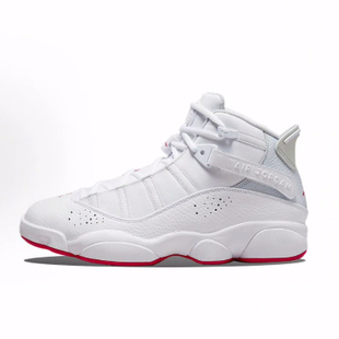 Jordan Air Jordan 6 Rings 减震耐磨 高帮 复古篮球鞋 男款 白色