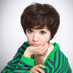 妈妈时尚风逼真中老年假发女短发