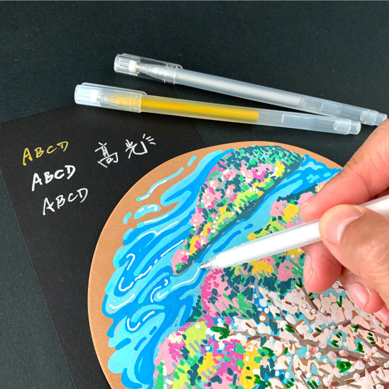 高光笔画眼白色水粉彩笔金银色金属笔油漆笔超轻粘土工具配件
