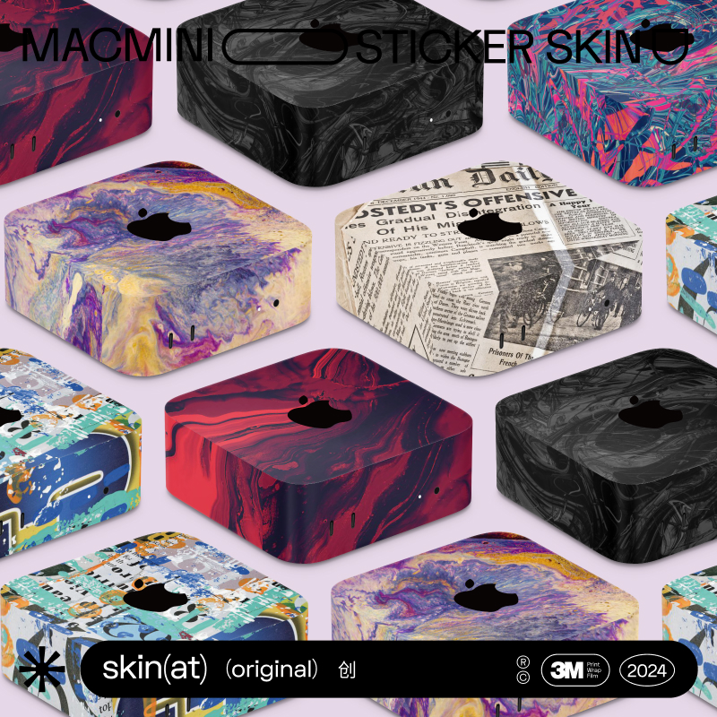 SKinAT适用于Mac mini贴纸苹果AI电脑2024Mac mini迷你M4保护膜