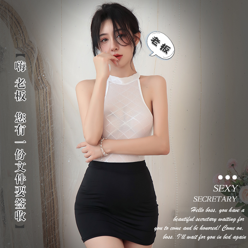 秘书制服纯欲性感情侣约会情调连体衣包臀裙情趣御姐内衣透明睡衣
