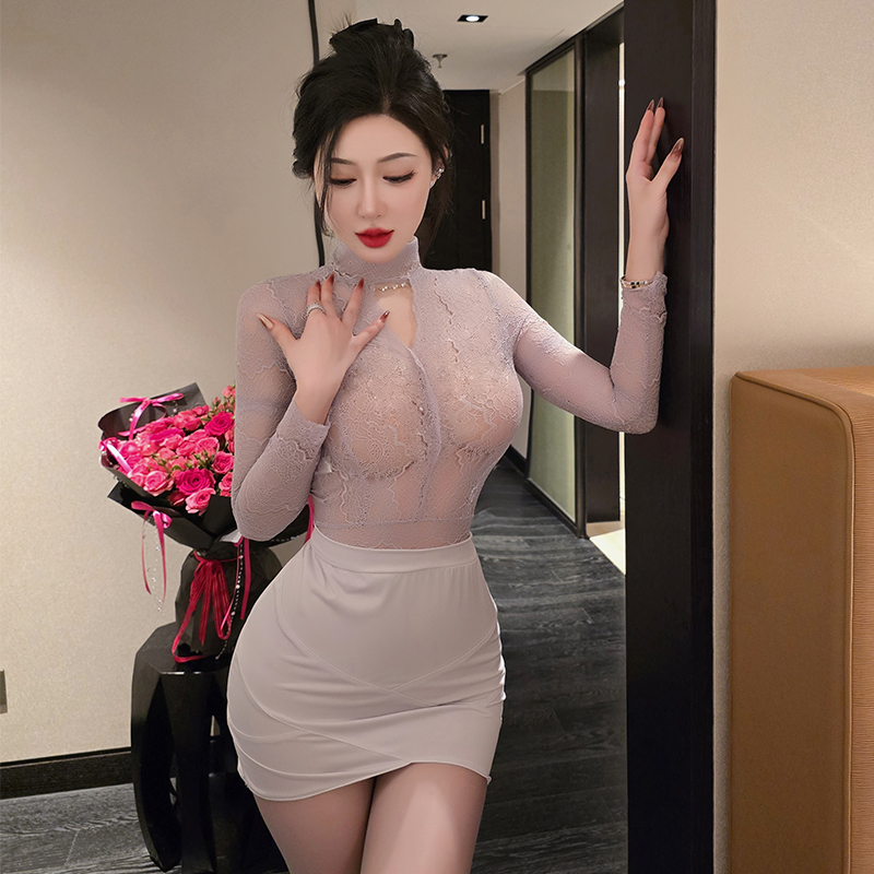 蕾丝女秘书制服包臀裙情趣OL办公室角色扮演御姐穿搭纯欲诱惑内衣