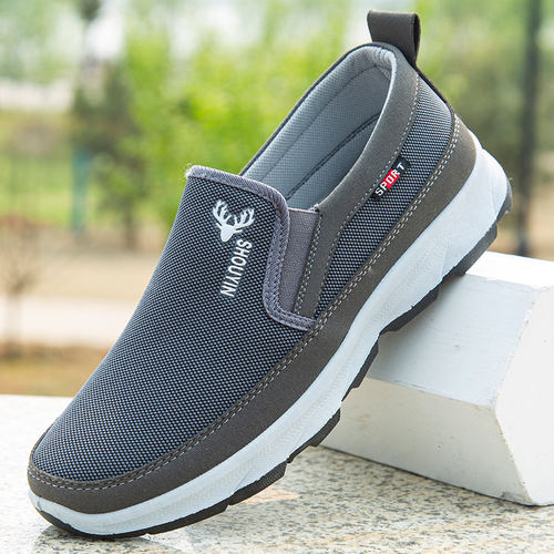 爸爸鞋春夏新款北京布男一脚蹬