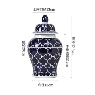 青花瓷花瓶摆件客厅插花中式国风陶瓷美式装饰复古玄关瓷器高级感