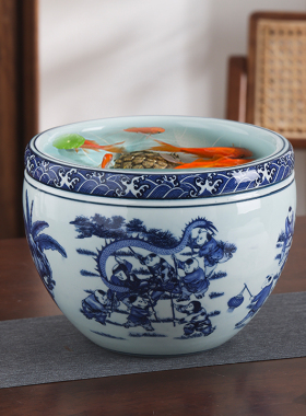 帛画陶瓷鱼缸明清古典客厅