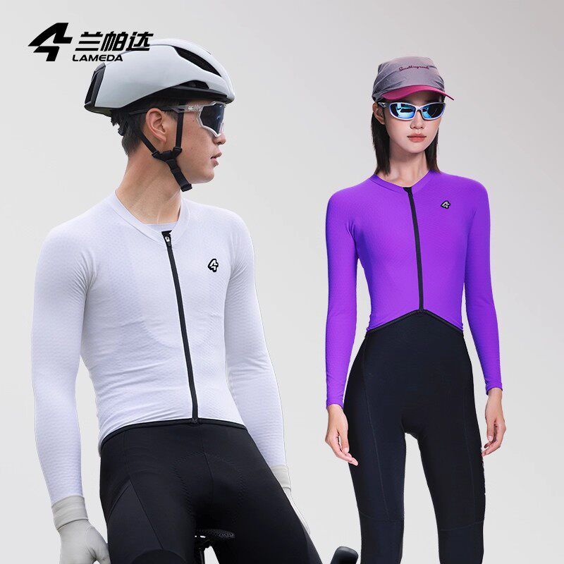 兰帕达 骑行服抓绒保暖 短款设计上衣紧身秋冬男女公路自行车极夜