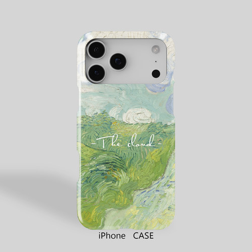 油画艺术绿色不褪色iPhone17Promax超薄15pro轻便14Pro适用于苹果13个性12半包菲林手机壳